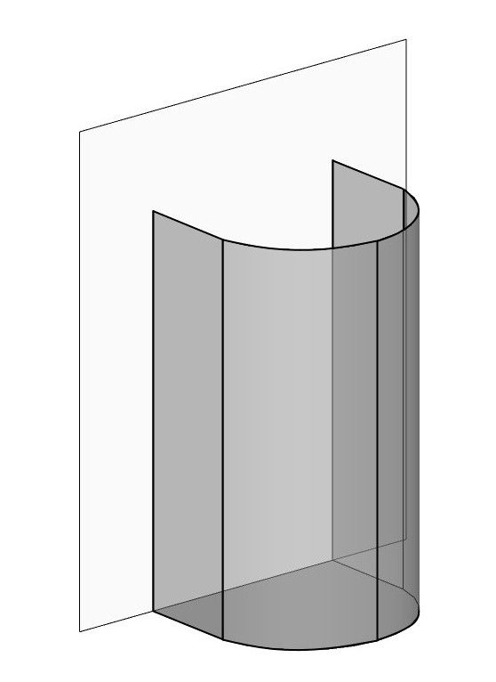 Halbkreis-Runddusche aus Sicherheitsglas rahmenlos 