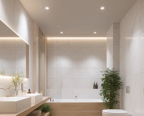 Indirekte Beleuchtug im Badezimmer