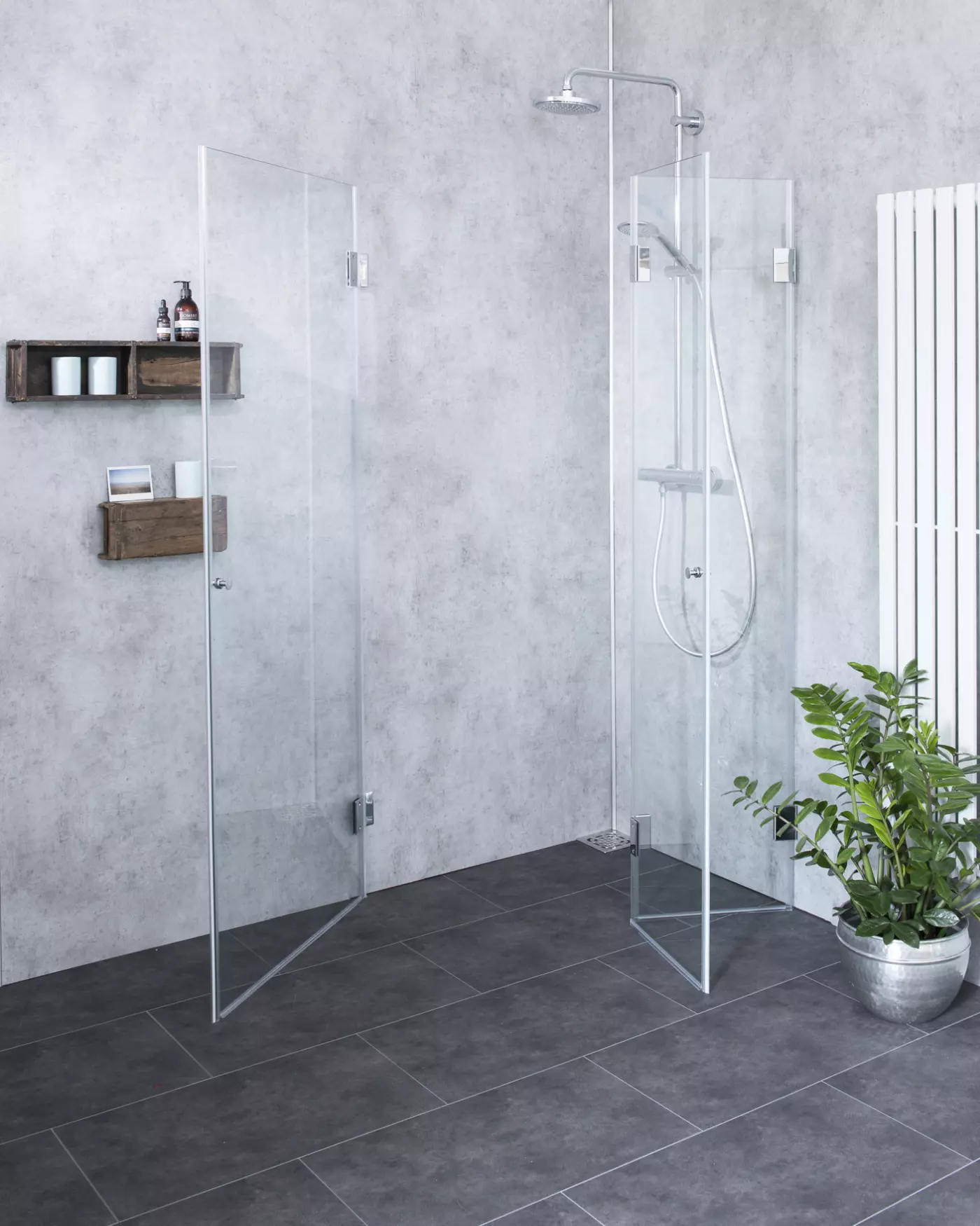 Eck Falt-Dusche mit 2 Türen