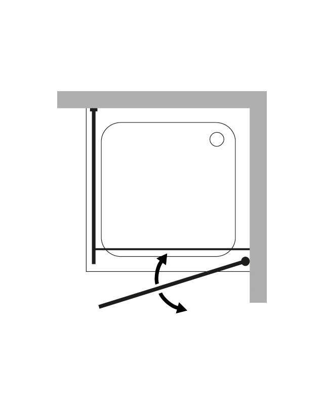 VSG Eckdusche mit Pendeltür an Wand & Seitenwand nach Maß
