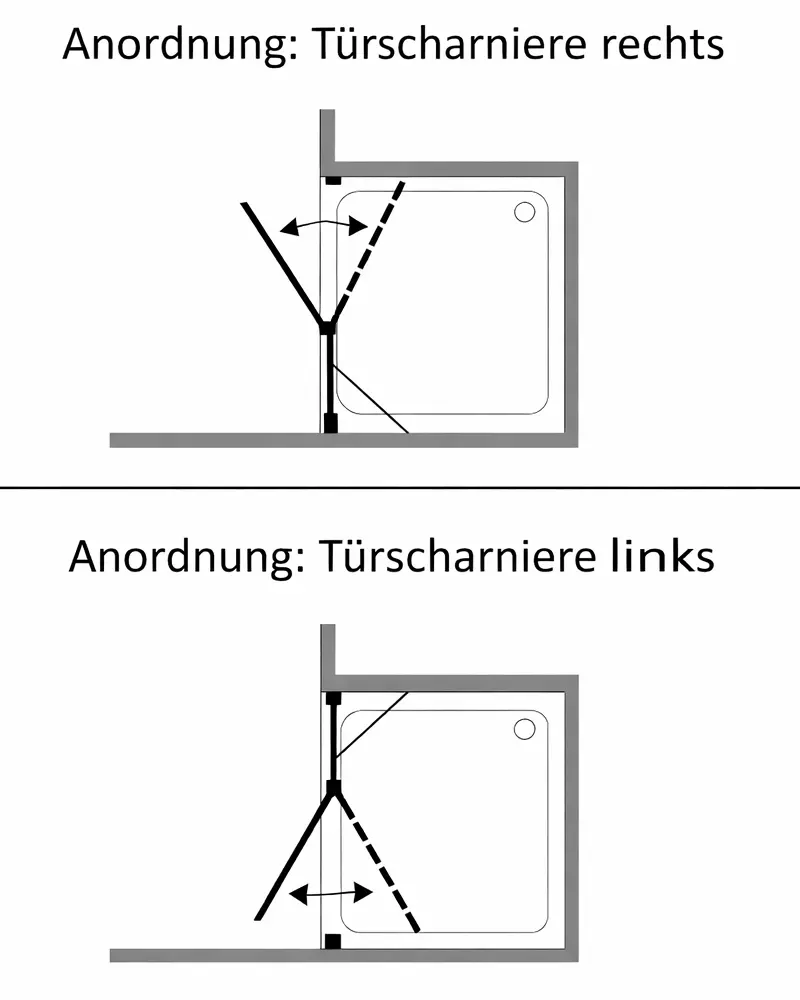 VSG Nischendusche teilgerahmt mit Pendeltür nach Maß