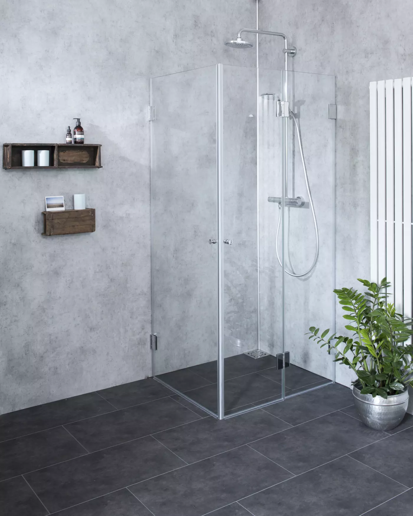 Eck Falt-Dusche mit 2 Türen