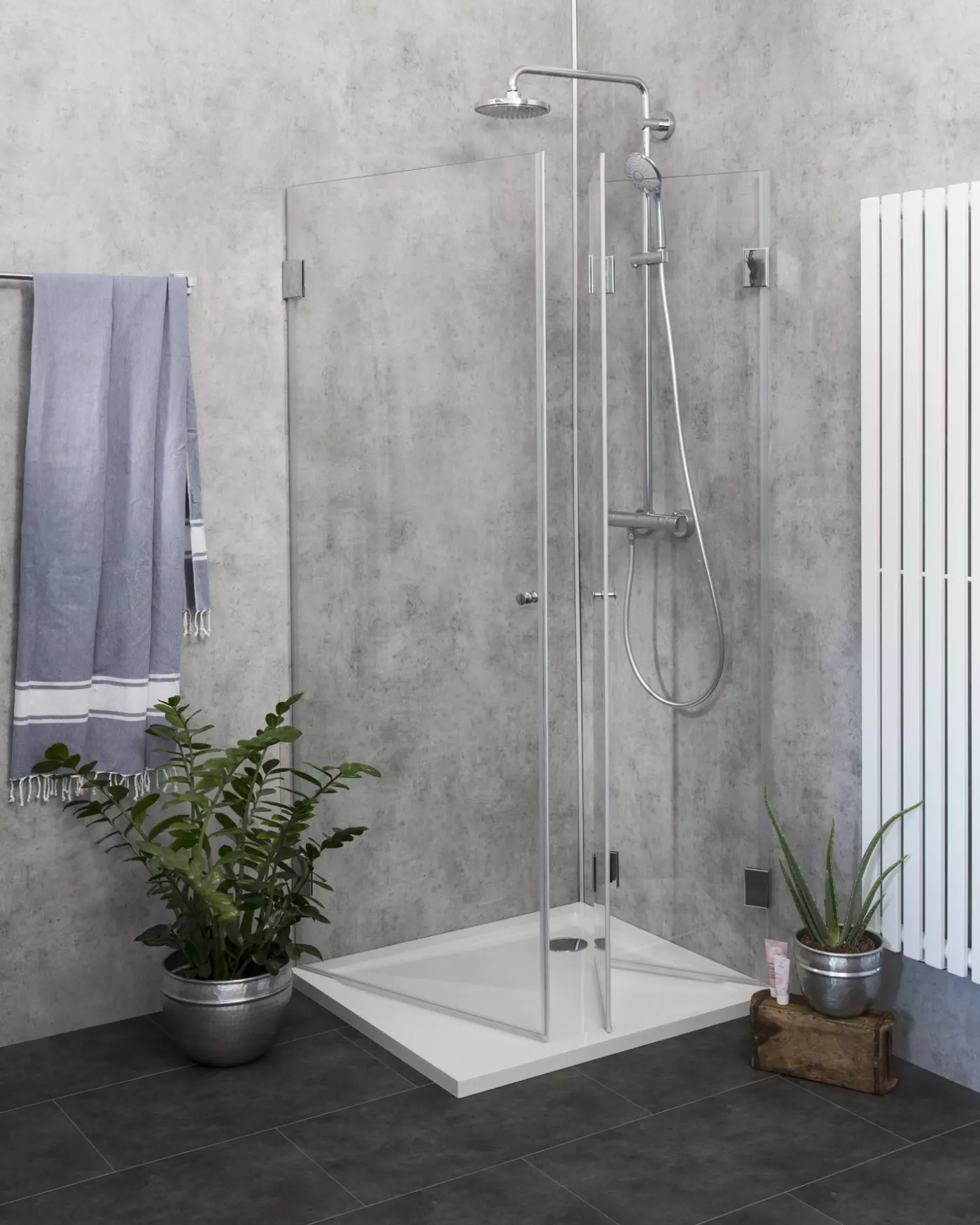 Eck Falt-Dusche mit 2 Türen