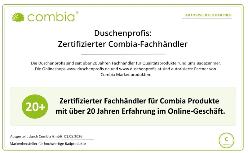 flachbildschirm, dusche, combiamaterial, zertifiziert, partner