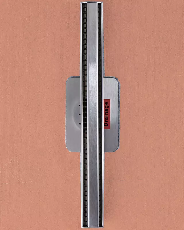 Duschrinne flach, drehbarer Ablauf in der Mitte, Länge 60 cm