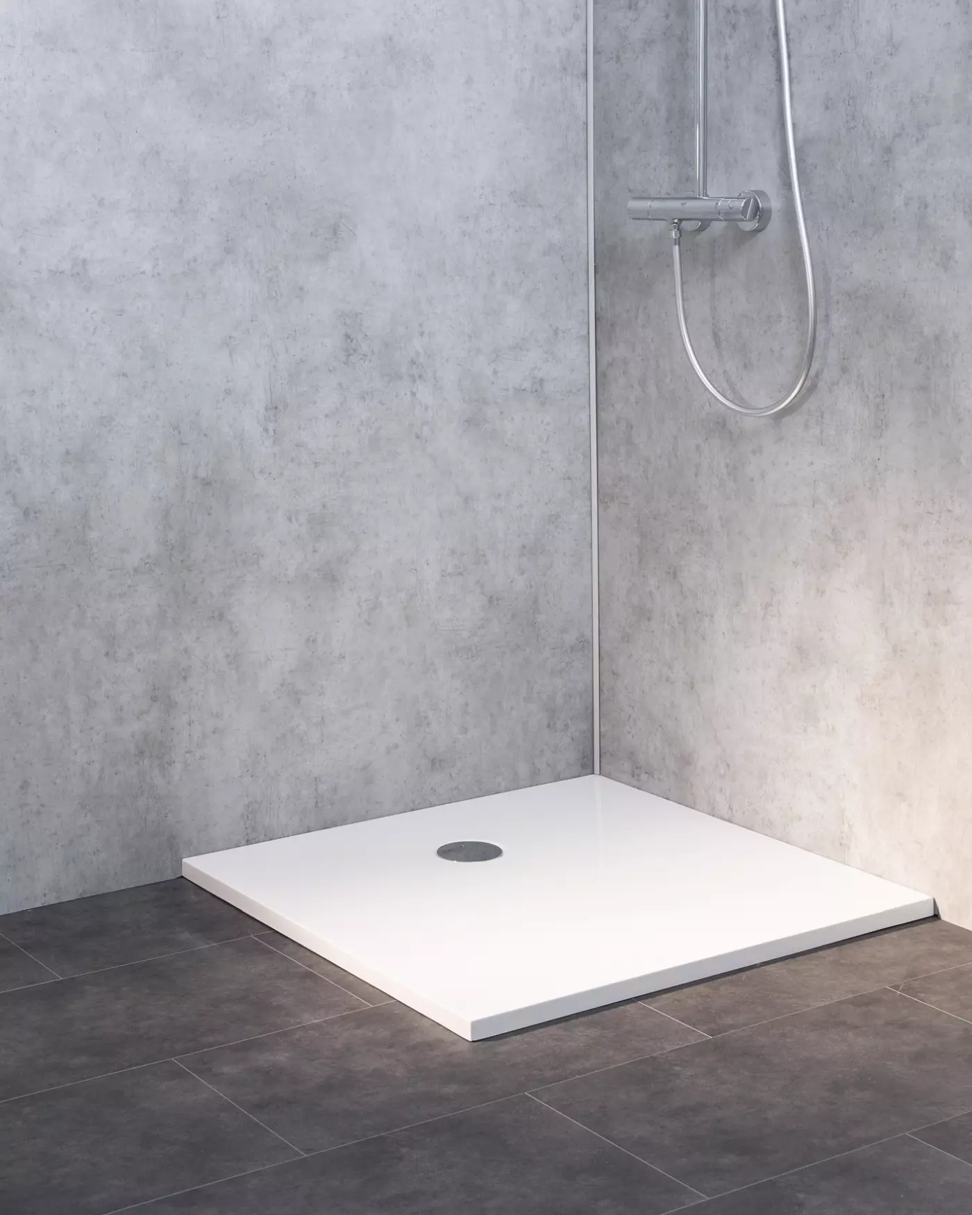 dusche, dusche, bodenplatte, duschfläche, handbrause