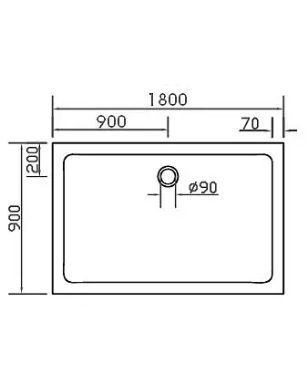 Antirutsch Duschwanne 180x90cm flach auch bodengleich