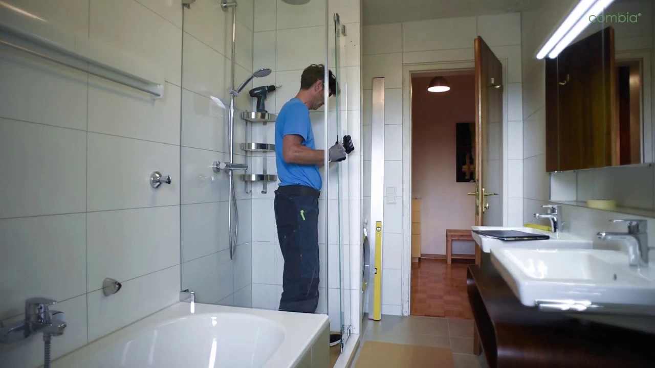 badezimmer, dusche, reinigung, handwerker, mensch