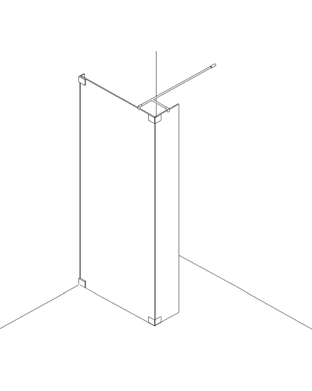 Freistehende Duschwand: Walk In Duschwand mit Festteil über Eck, Sondermaße