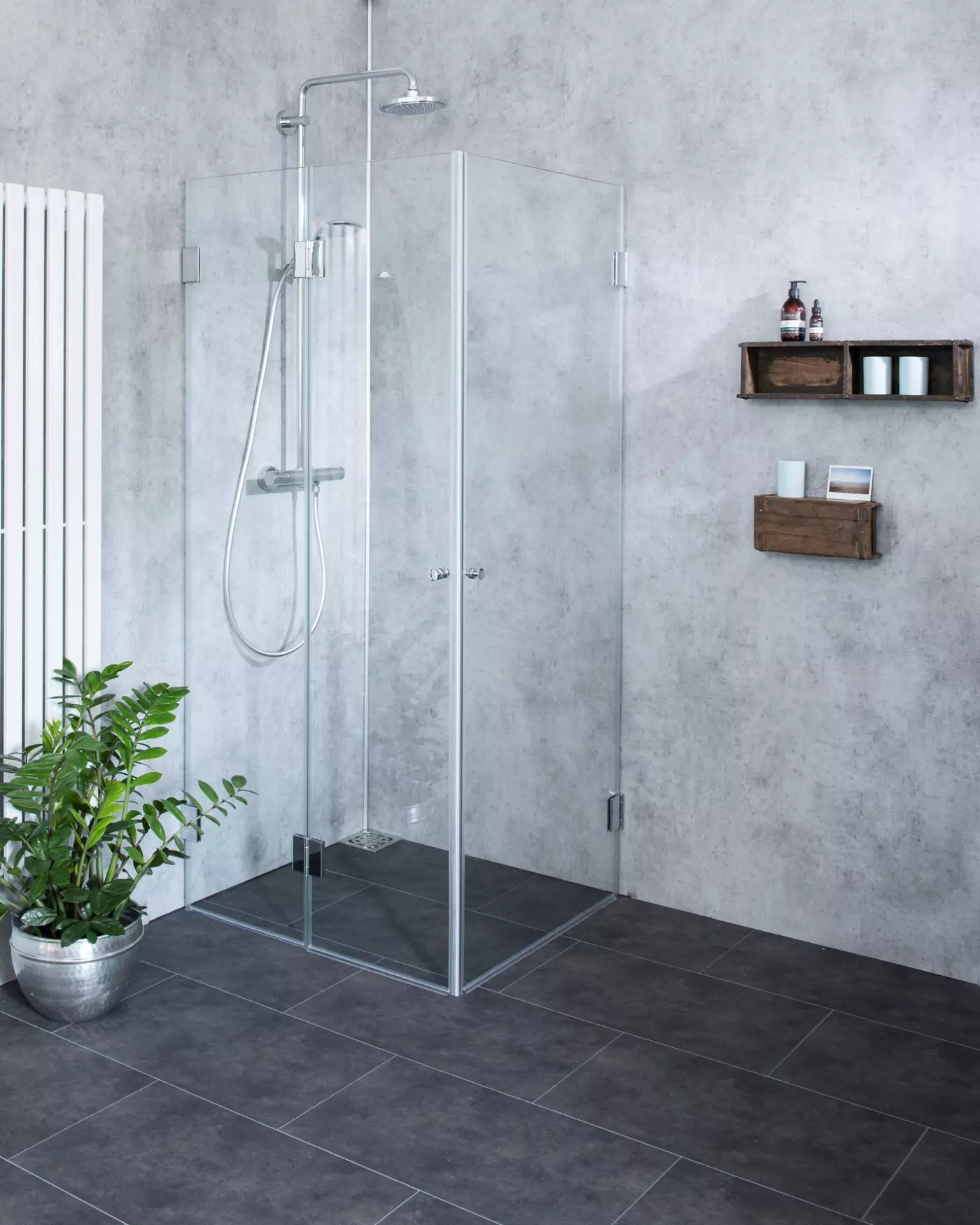 Eck Falt-Dusche mit 2 Türen