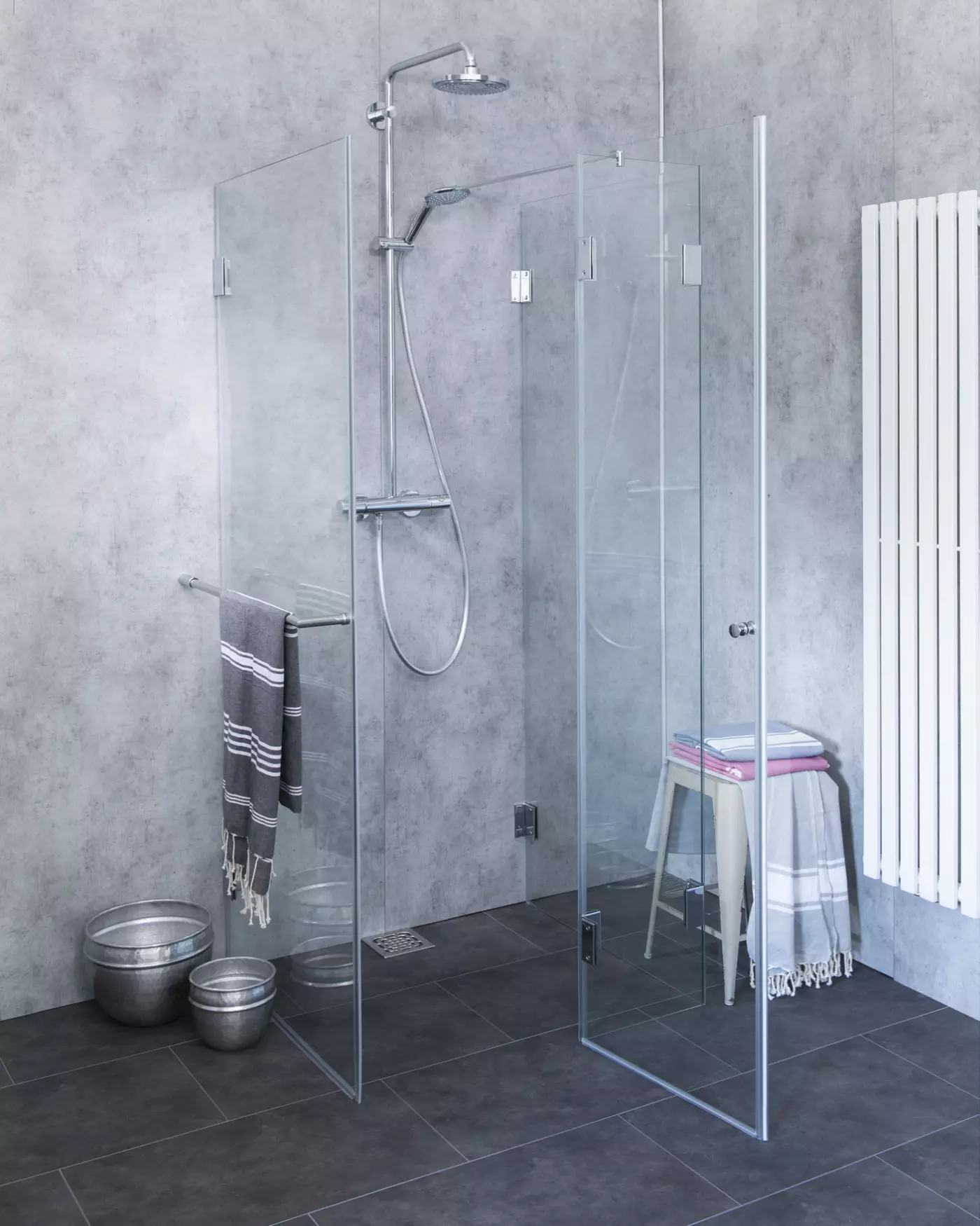 Bündige 3-Seiten U-Dusche mit 1 Tür