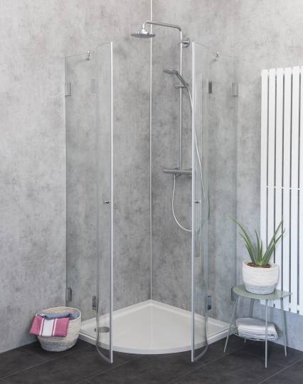 Runddusche aus Glas mit zwei Türen A2V