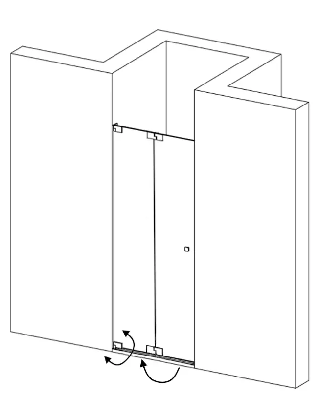 Nischendusche mit Falttür an Wand, Sondermaße