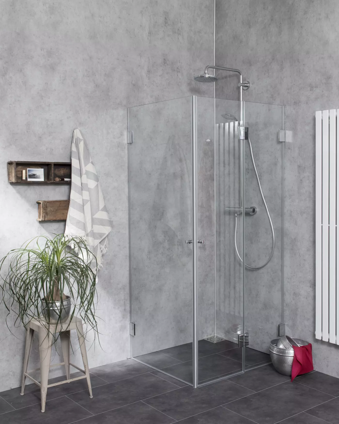 Eck Falt-Dusche mit 2 Türen