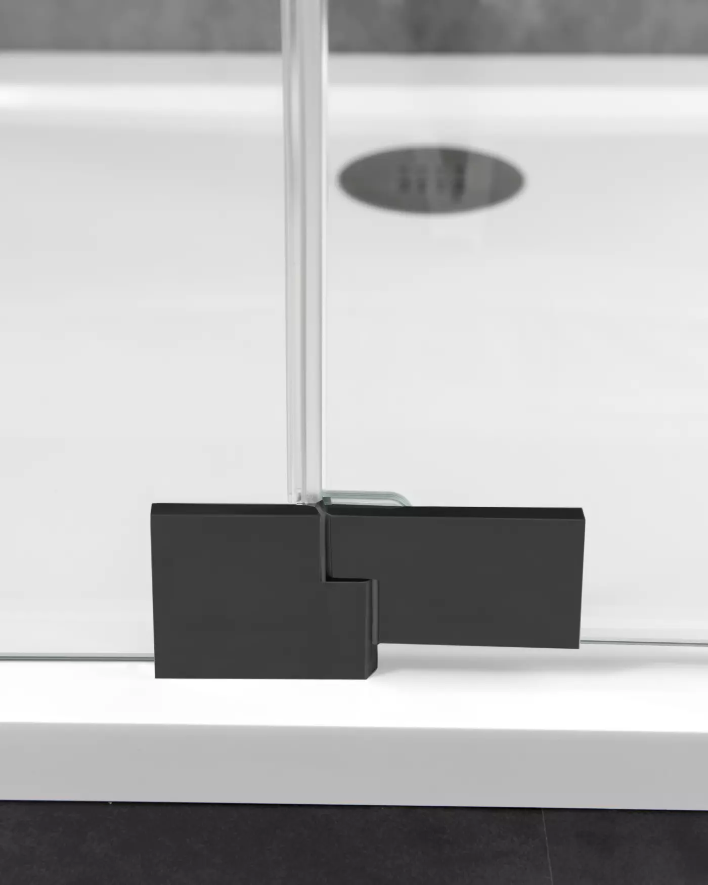 Teilgerahmte Eckdusche100x90 Pendeltür an Festteil und Festwand & Duschwanne