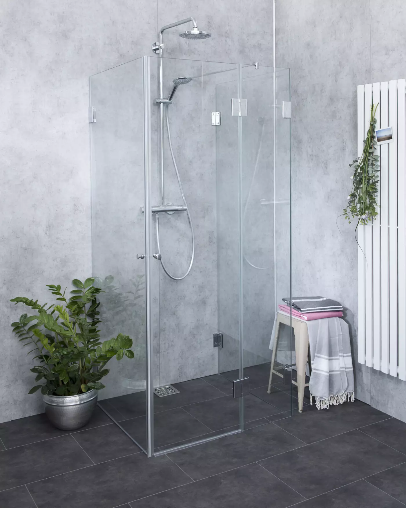 Bündige 3-Seiten U-Dusche