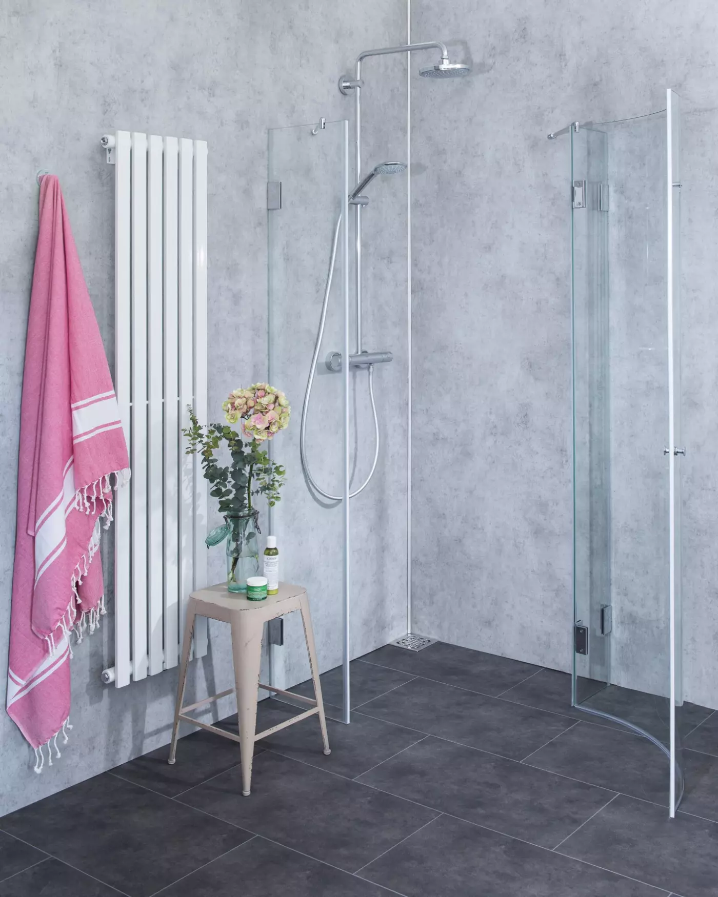 Viertelkreis-Dusche 1 Tür 100x100cm