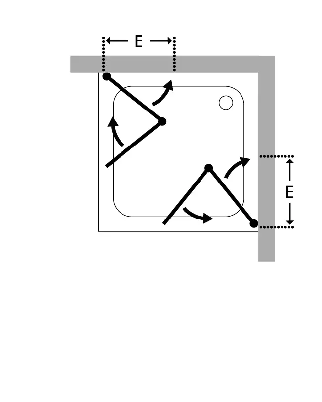 Eckdusche 120x80 mit 2 Falttüren & Duschwanne