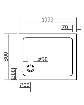 Rechteck Duschwanne 100x80 cm flach auch bodengleich
