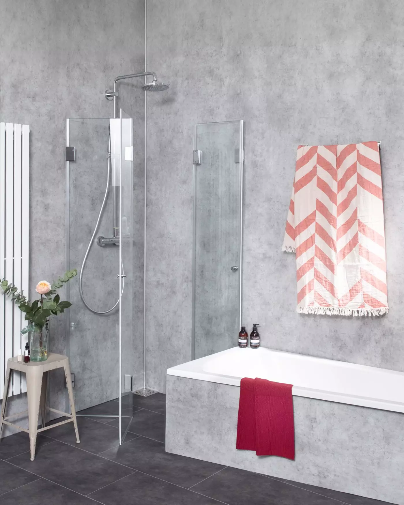 Eck Falt-Dusche mit 2 Falt-Türen