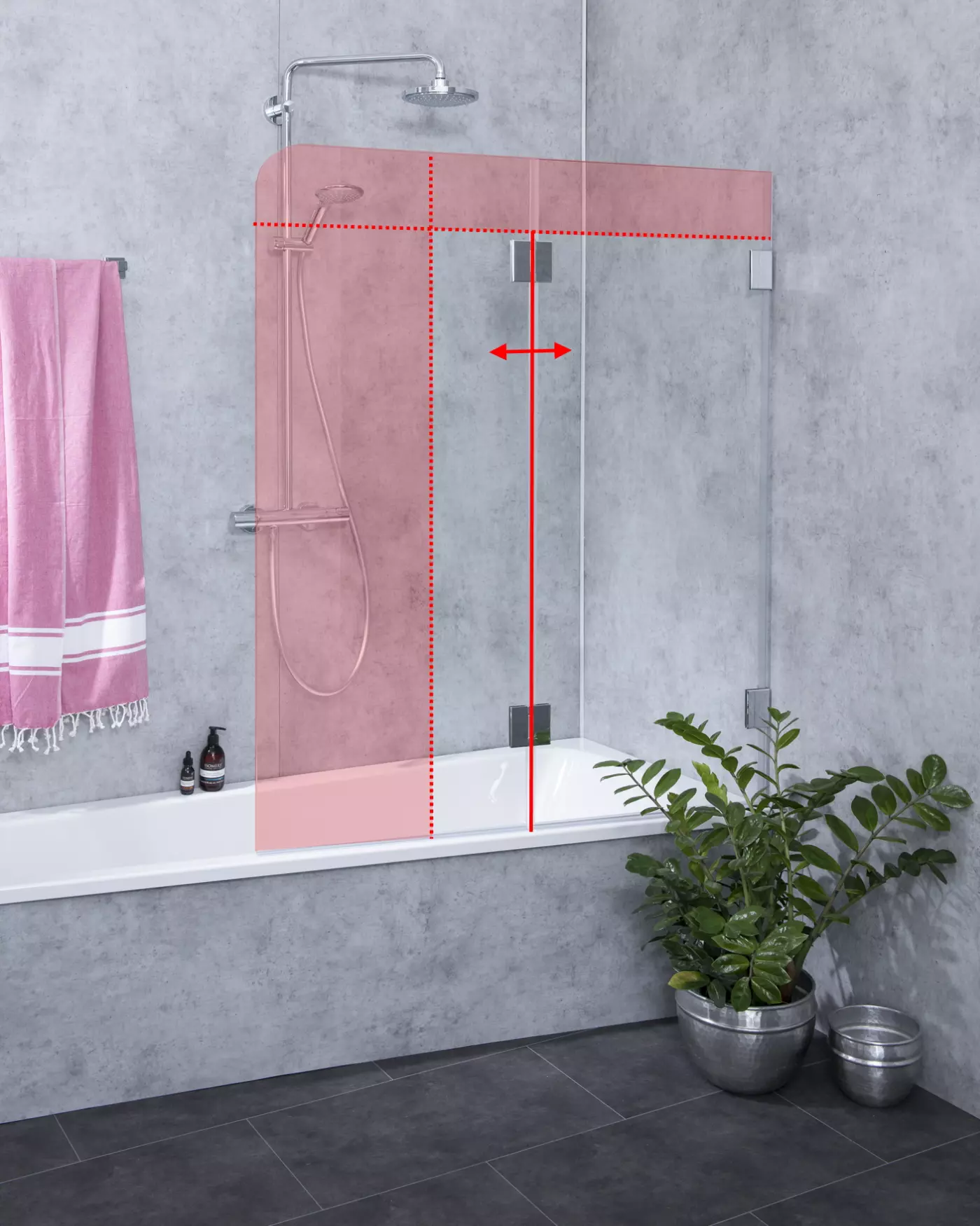 Faltwand Badewanne nach Maß