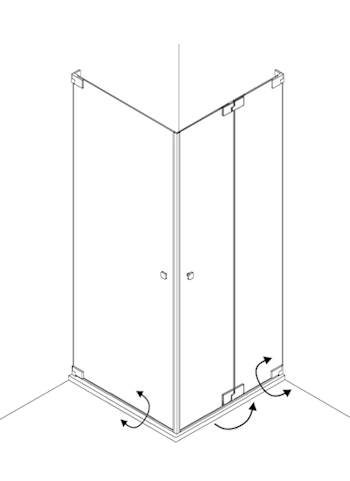 eckdusche, duschecke, Duschkabine, Glaswand, Rahmenloses Design