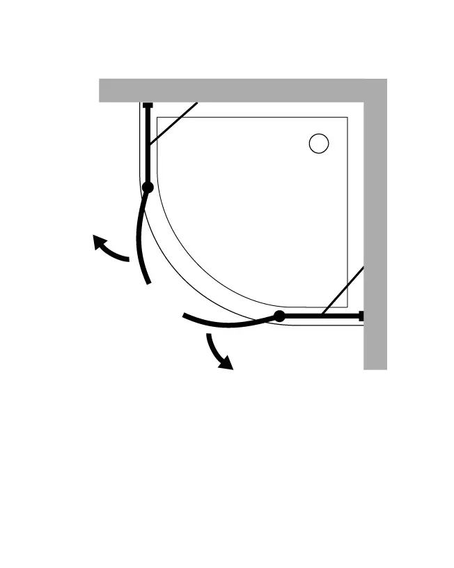 Viertelkreis-Dusche 80x80 mit 2 Türen & Duschwanne