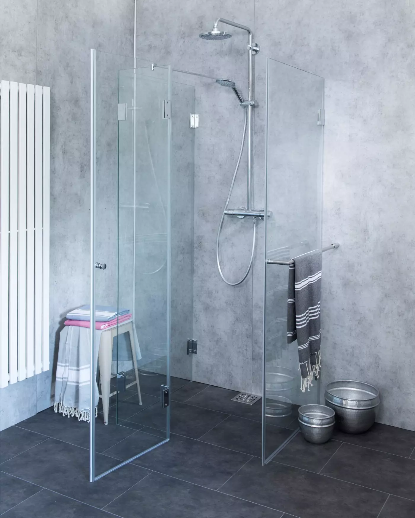 Bündige 3-Seiten U-Dusche mit 1 Tür