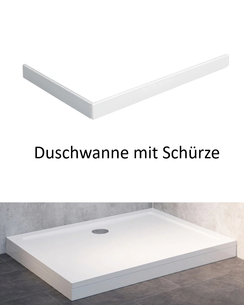 Schürze für Duschwanne weiß Rechteck 120x90 cm