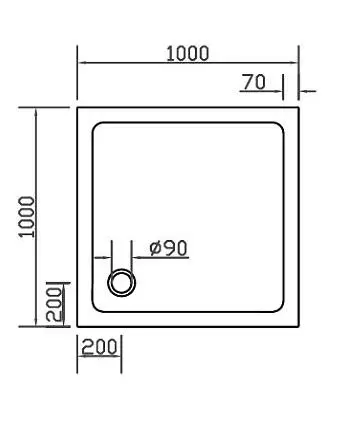 Antirutsch Duschwanne 100x100cm quadratisch flach auch bodengleich