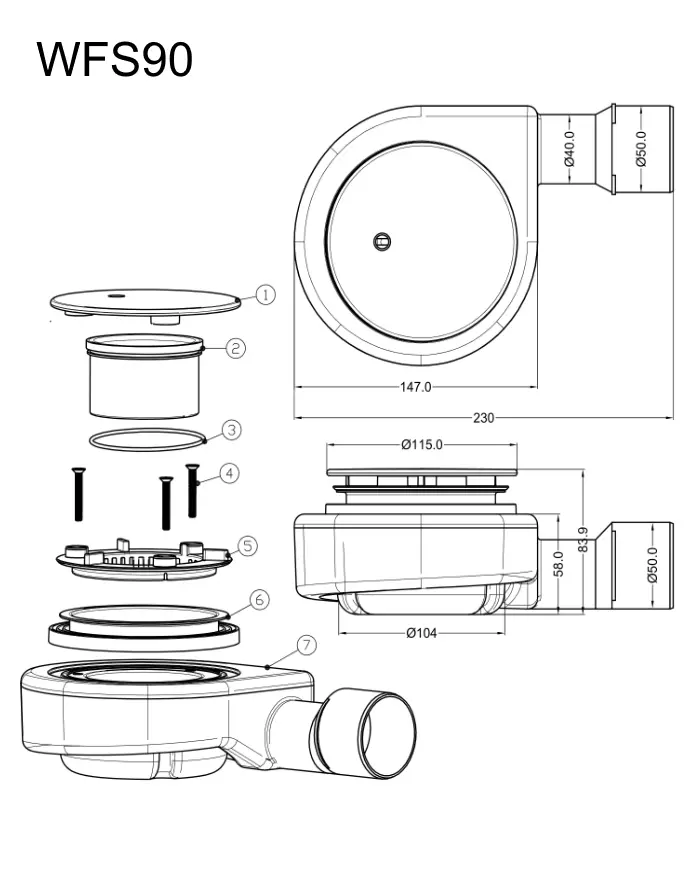 Teilgerahmte Eckdusche100x90 Pendeltür an Festteil und Festwand & Duschwanne