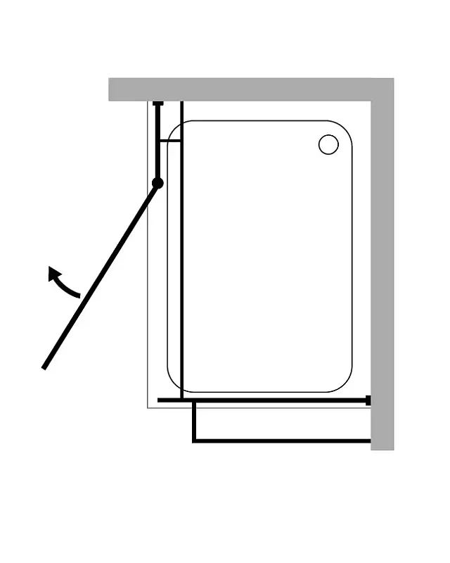 Eckdusche mit Festwand ESG Glas Chrom 100x120cmH=195cm