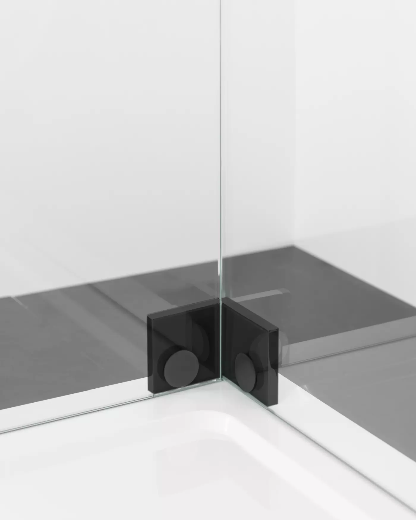 Begehbare Dusche: Walk In Duschwand mit Glas Seitenwand und Festteil
