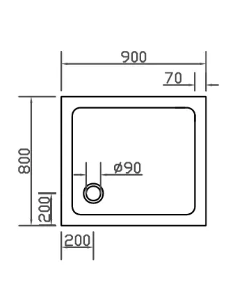 Teilgerahmte Eckdusche 90x80 mit 2 Pendeltüren & Duschwanne