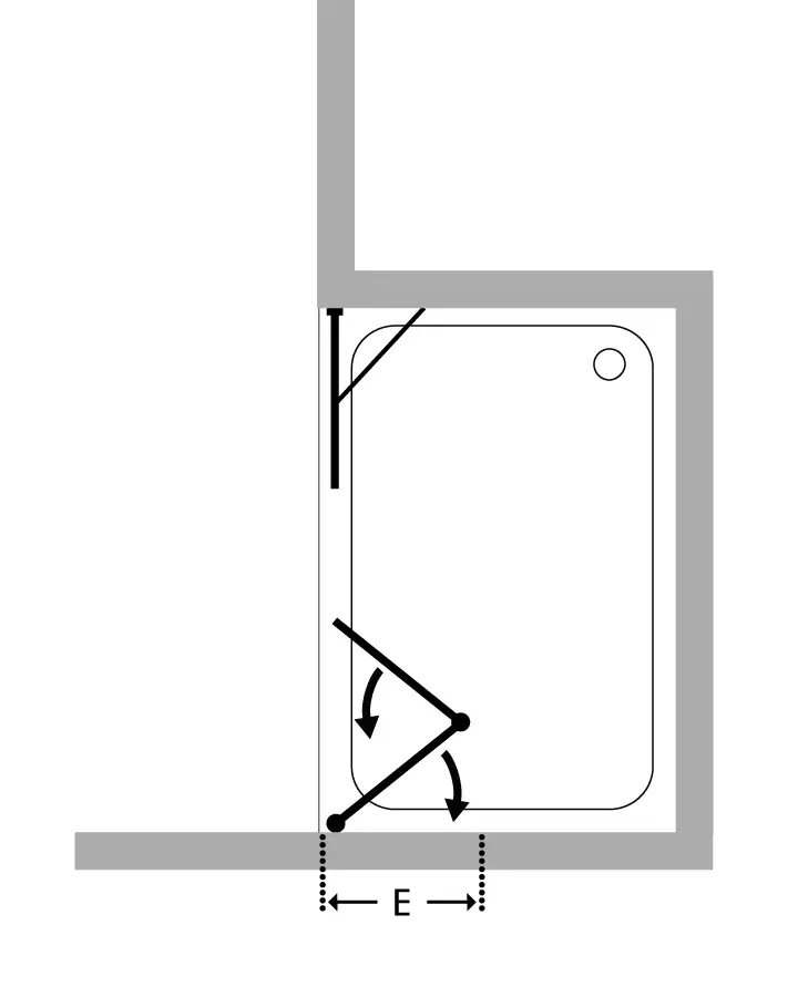 Falt-Duschabtrennung für Nische ab 100cm