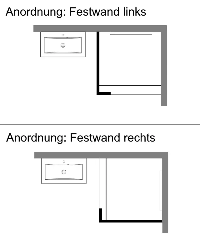 Begehbare Dusche: Duschwand mit Klemm Wandanschlussprofil