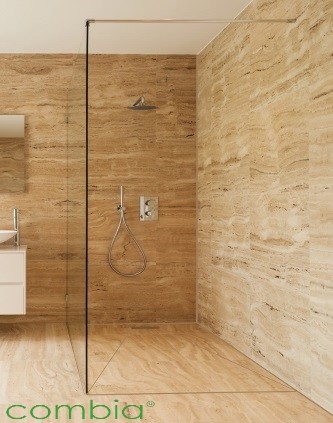 Duschboard befliesbar mit Rinne Eck-Form bodengleiches Duschelement auf Maß bis 150x150cm