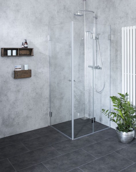 Eck Falt-Dusche mit 2 Türen verkürzte Höhe 173cm