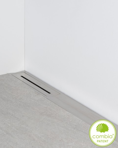 Duschprofil-Duschrinne flach, drehbarer Seitenablauf, Länge 120 cm (auch kürzbar)