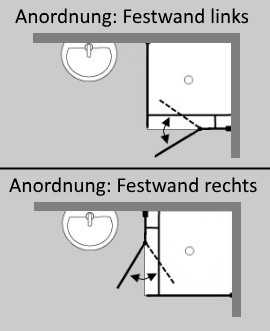 Vorschau: Eck Duschkabine mit Pendeltüre und Festwand groß Vorschau: Eck Duschkabine mit Pendeltüre und Festwand groß